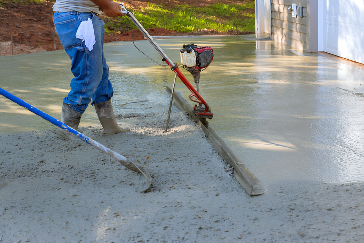 Leveled concrete surface