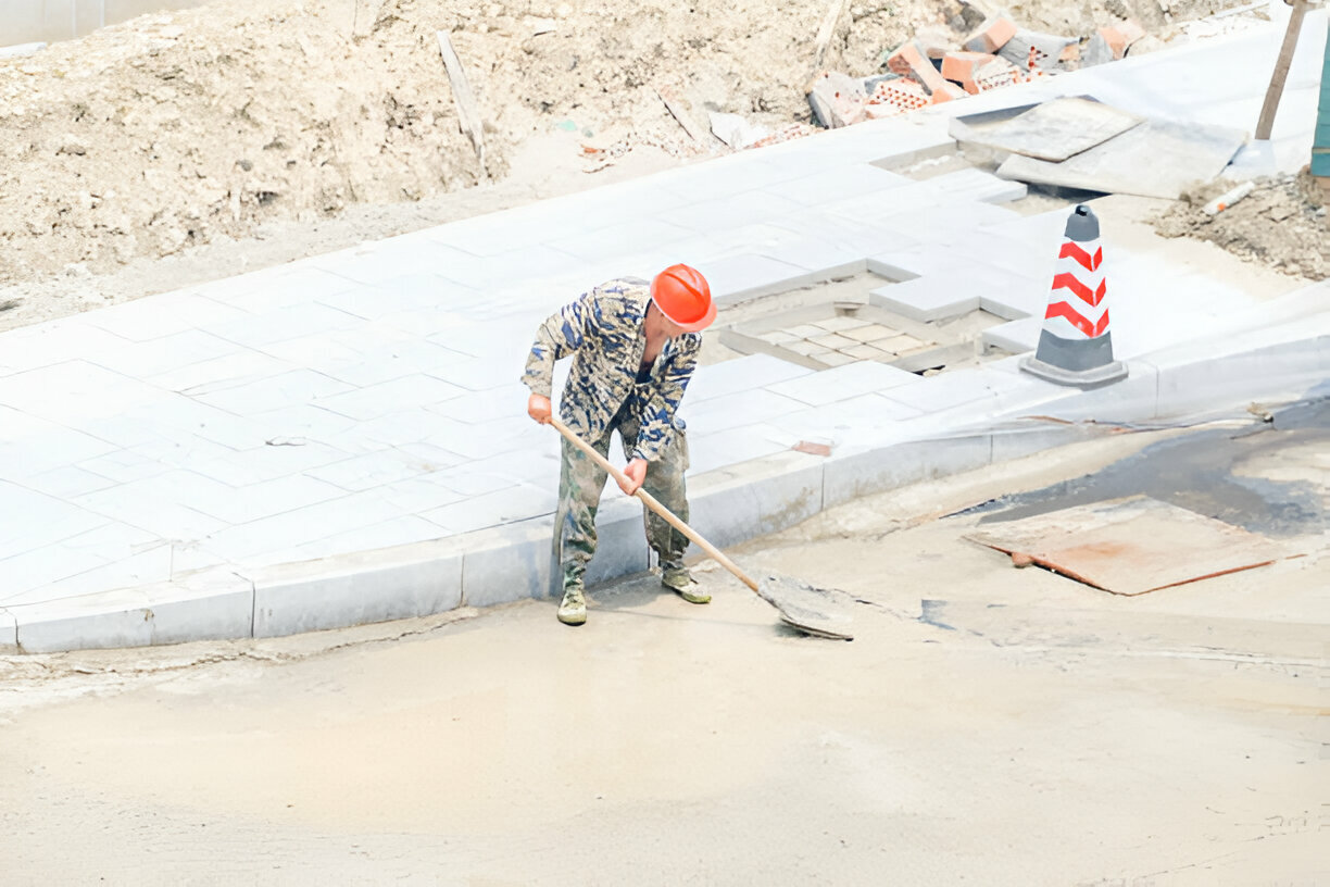 Concrete repair in progress